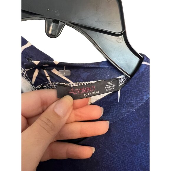 Azalea By Firmiana Blue Starburst Print XL Womens Long Sleeve Dress - Picture 5 of 6